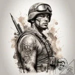 Tattoo sketch soldier with a pencil, artistic… – tattoo sketch (№1757756442_0, 13.09.2025 09:40) — tattoovalue.net