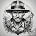 Tattoo sketch indiana jones hat and whip, art… – tattoo sketch (№1757756636_0, 13.09.2025 09:43) — tattoovalue.net