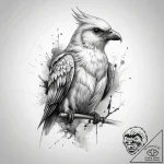 Tattoo sketch spirit bird – tattoo sketch (№1757757039_0, 13.09.2025 09:50) — tattoovalue.net