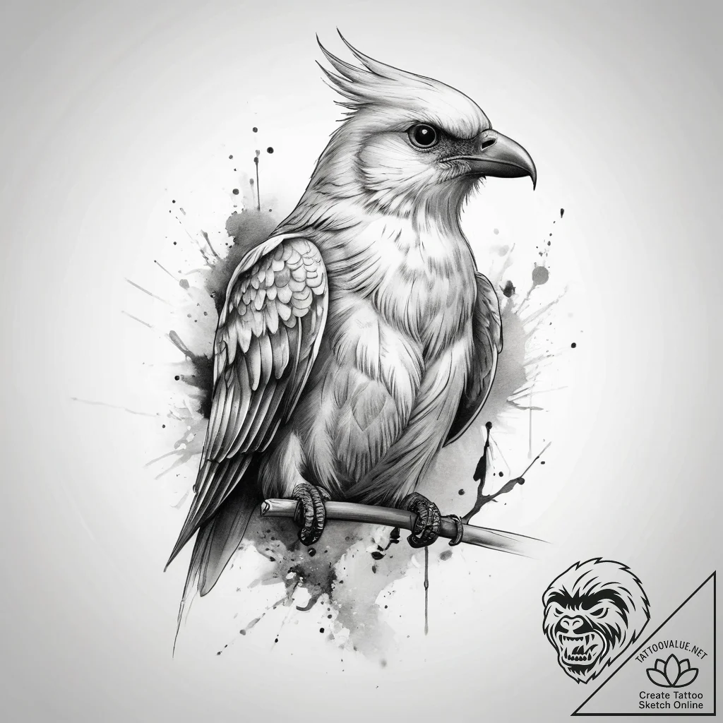 Tattoo sketch spirit bird - tattoo sketch (№1757757039_0, 13.09.2025 09:50) — tattoovalue.net