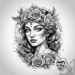 Tattoo sketch roman goddess minerva, artistic… – tattoo sketch (№1757757426_0, 13.09.2025 09:57) — tattoovalue.net