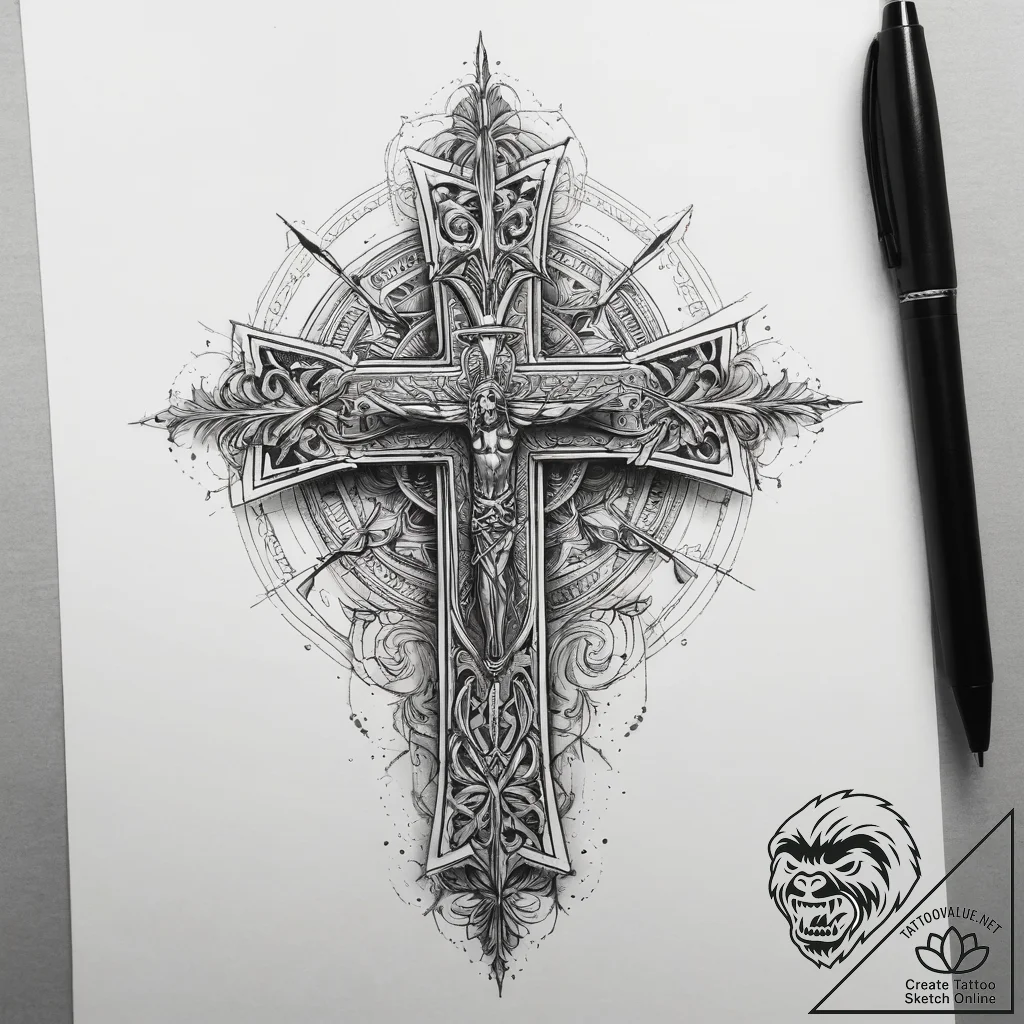 Tattoo sketch sacred character, tattoo line a... - tattoo sketch (№1757761558_0, 13.09.2025 11:05) — tattoovalue.net