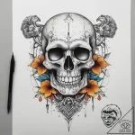 Tattoo sketch череп с песочными часами, tatto… – tattoo sketch (№1757762165_0, 13.09.2025 11:16) — tattoovalue.net
