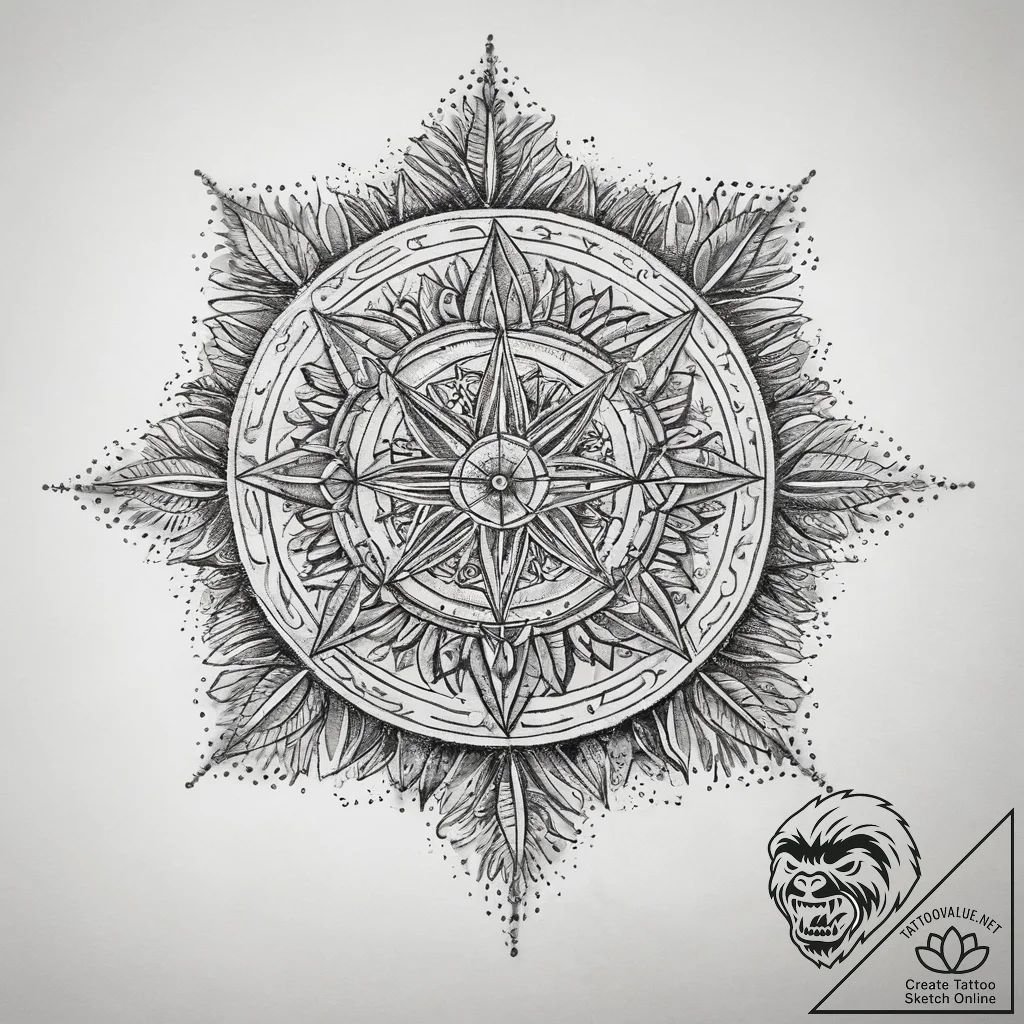 Tattoo sketch oasis, concept art for tattoo,... - tattoo sketch (№1757762366_0, 13.09.2025 11:19) — tattoovalue.net