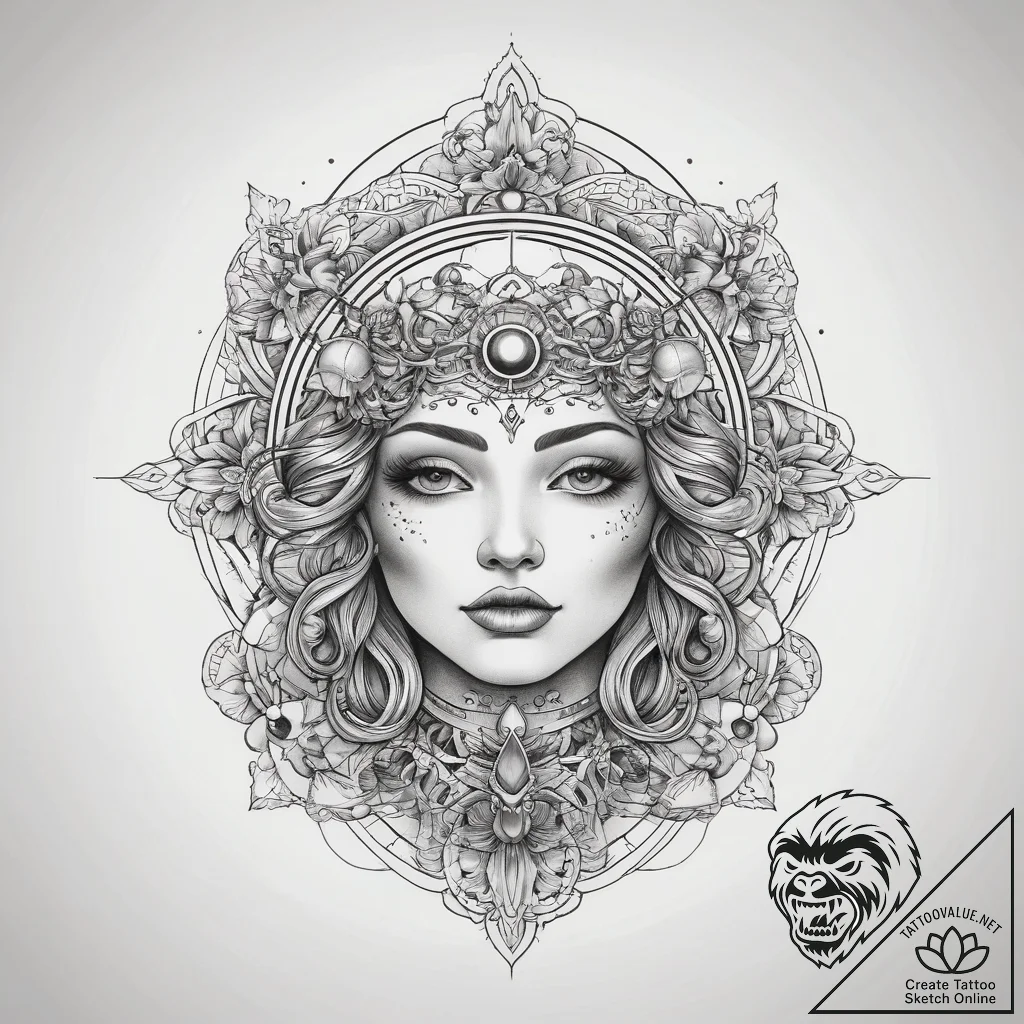 Tattoo sketch cosmic cosmos, tattoo line art,... - tattoo sketch (№1757763990_0, 13.09.2025 11:46) — tattoovalue.net