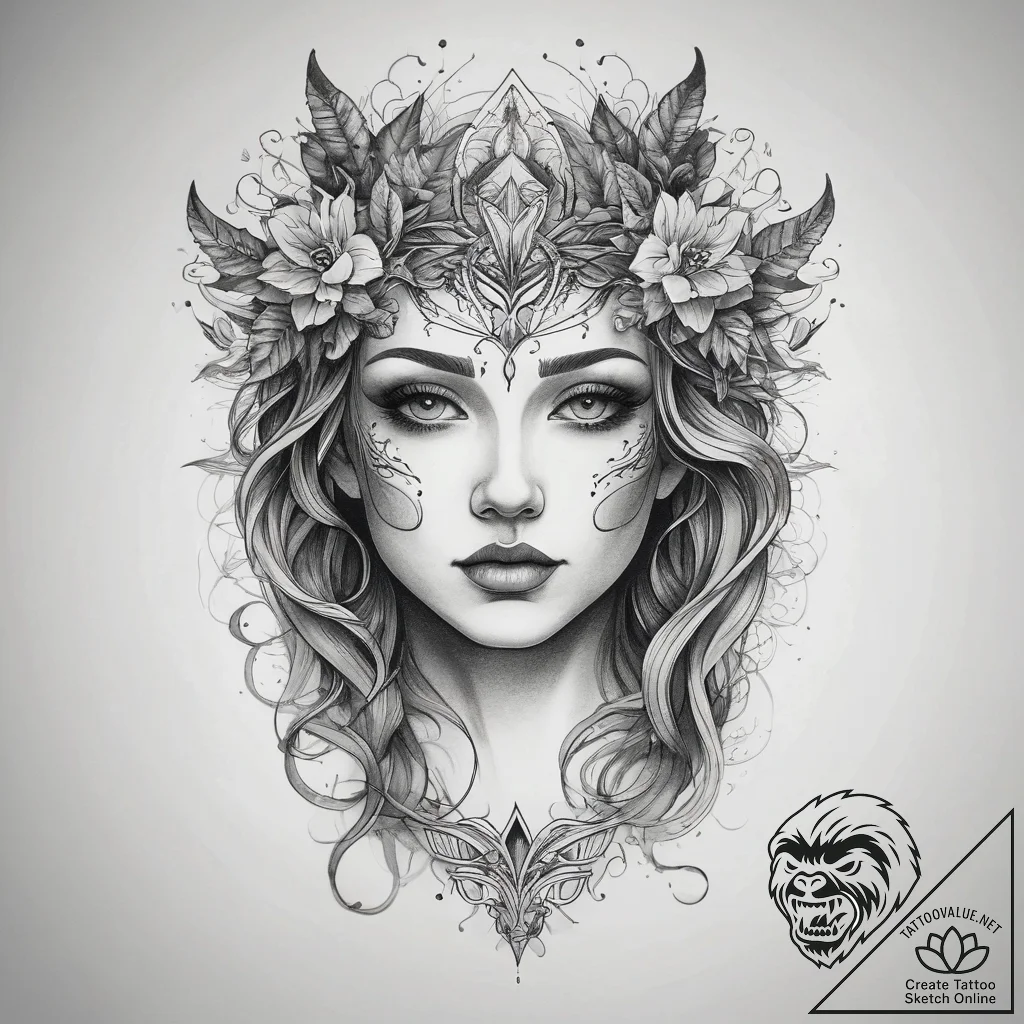 Tattoo sketch dryad tattoo, artistic tattoo s... - tattoo sketch (№1757764380_0, 13.09.2025 11:53) — tattoovalue.net