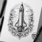 Tattoo sketch space ship, artistic tattoo ske… – tattoo sketch (№1757764578_0, 13.09.2025 11:56) — tattoovalue.net