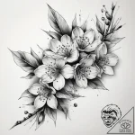 Tattoo sketch cherry blossom, ink illustratio… – tattoo sketch (№1757765012_0, 13.09.2025 12:03) — tattoovalue.net
