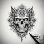 Tattoo sketch town, concept art for tattoo, c… – tattoo sketch (№1757765610_0, 13.09.2025 12:13) — tattoovalue.net