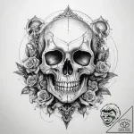 Tattoo sketch skull with an hourglass – tattoo sketch (№1757766588_0, 13.09.2025 12:29) — tattoovalue.net