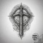 Tattoo sketch jera rune with a scythe, ink il… – tattoo sketch (№1757767179_0, 13.09.2025 12:39) — tattoovalue.net