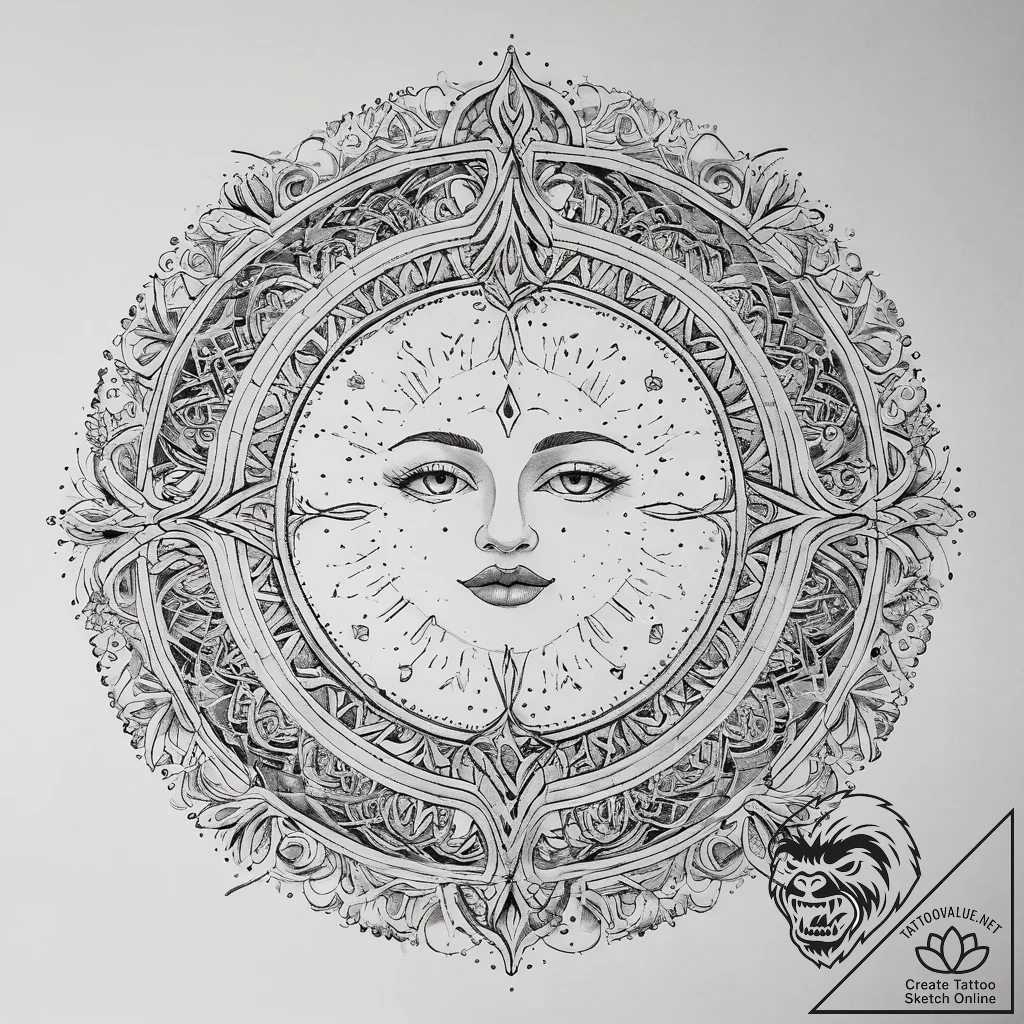 Tattoo sketch slavic embroidery pattern with... - tattoo sketch (№1757767380_0, 13.09.2025 12:43) — tattoovalue.net