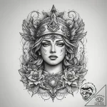 Tattoo sketch divine representation, ink illu… – tattoo sketch (№1757767778_0, 13.09.2025 12:49) — tattoovalue.net