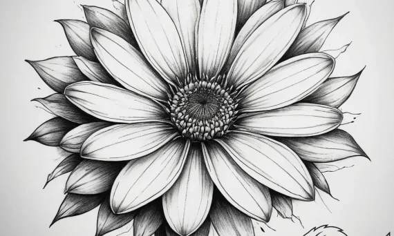 Tattoo sketch osteospermum, tattoo sketch des... - tattoo sketch (№1757767978_0, 13.09.2025 12:52) — tattoovalue.net