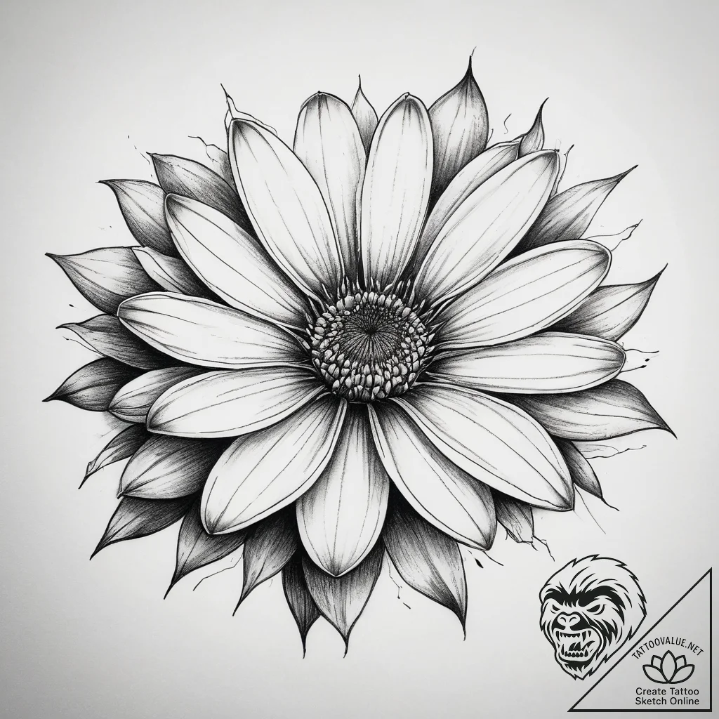 Tattoo sketch osteospermum, tattoo sketch des... - tattoo sketch (№1757767978_0, 13.09.2025 12:52) — tattoovalue.net