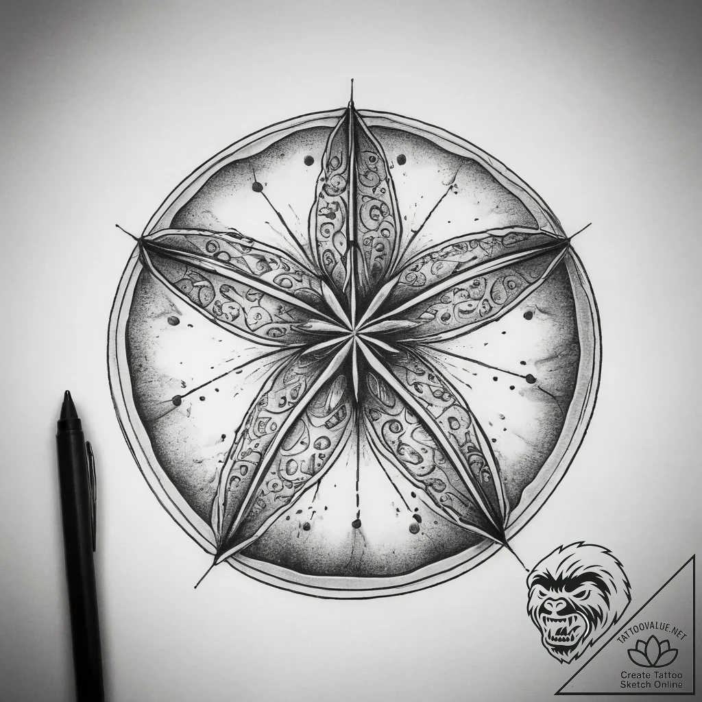 Tattoo sketch sand dollar, artistic tattoo sk... - tattoo sketch (№1757769742_0, 13.09.2025 13:22) — tattoovalue.net