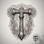Tattoo sketch hammer with a nail, concept art… – tattoo sketch (№1757770531_0, 13.09.2025 13:35) — tattoovalue.net