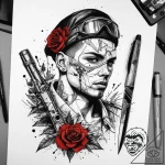 Tattoo sketch soldier with a scissors, tattoo… – tattoo sketch (№1757771503_0, 13.09.2025 13:51) — tattoovalue.net