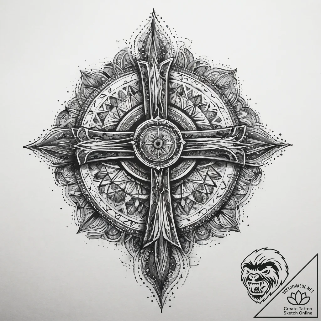 Tattoo sketch holy portrayal, tattoo flash sh... - tattoo sketch (№1757771698_0, 13.09.2025 13:54) — tattoovalue.net