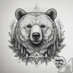 Tattoo sketch bear in forest, tattoo flash sh… – tattoo sketch (№1757771891_0, 13.09.2025 13:58) — tattoovalue.net