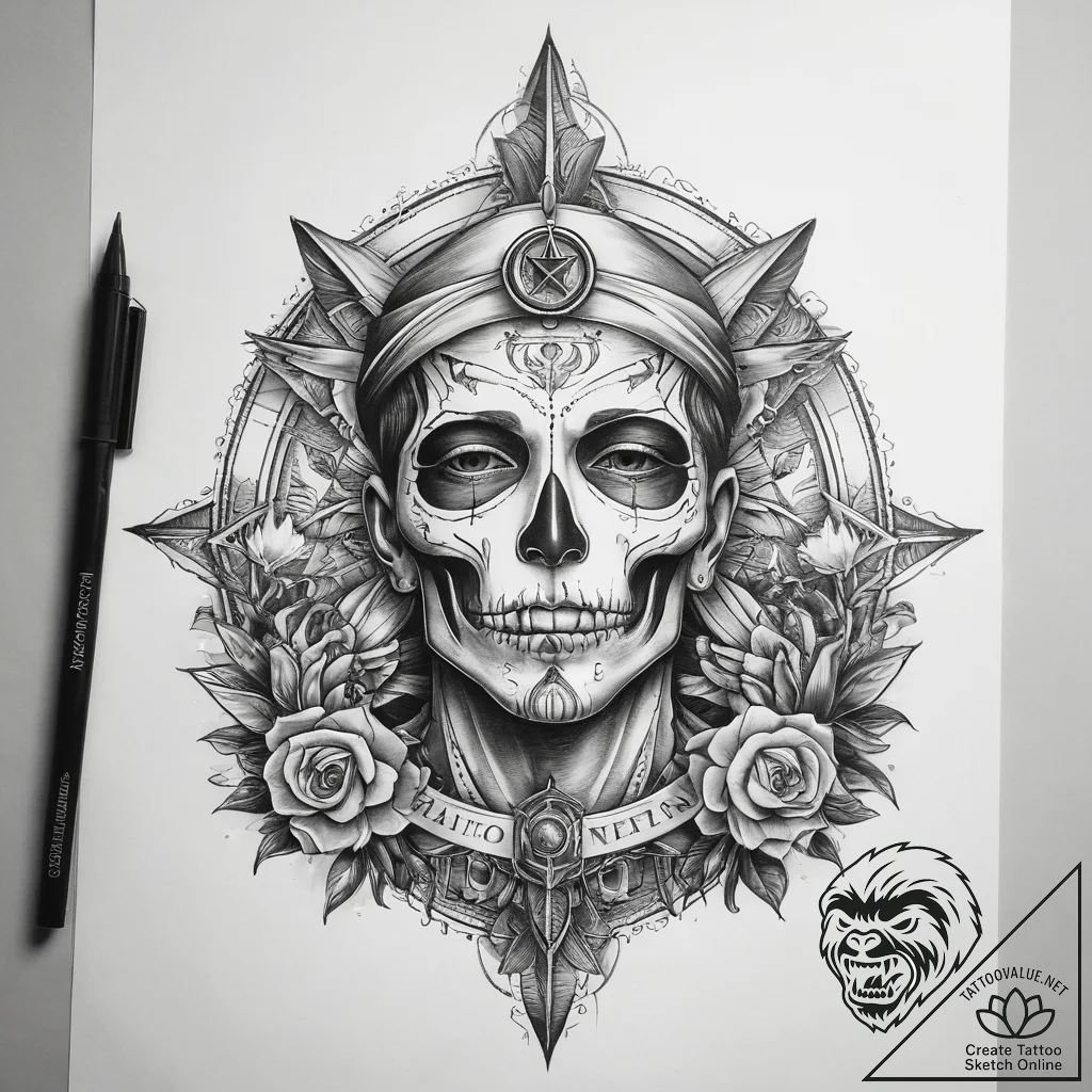 Tattoo sketch spiritual scene, tattoo sketch... - tattoo sketch (№1757772086_0, 13.09.2025 14:01) — tattoovalue.net