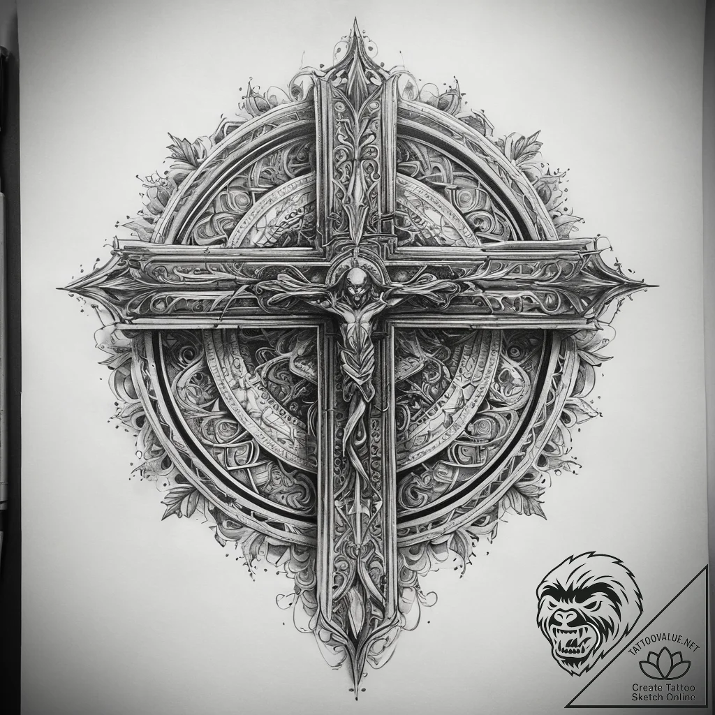 Tattoo sketch divine character, concept art f... - tattoo sketch (№1757772862_0, 13.09.2025 14:14) — tattoovalue.net