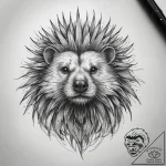 Tattoo sketch porcupine, tattoo line art, on… – tattoo sketch (№1757773057_0, 13.09.2025 14:17) — tattoovalue.net