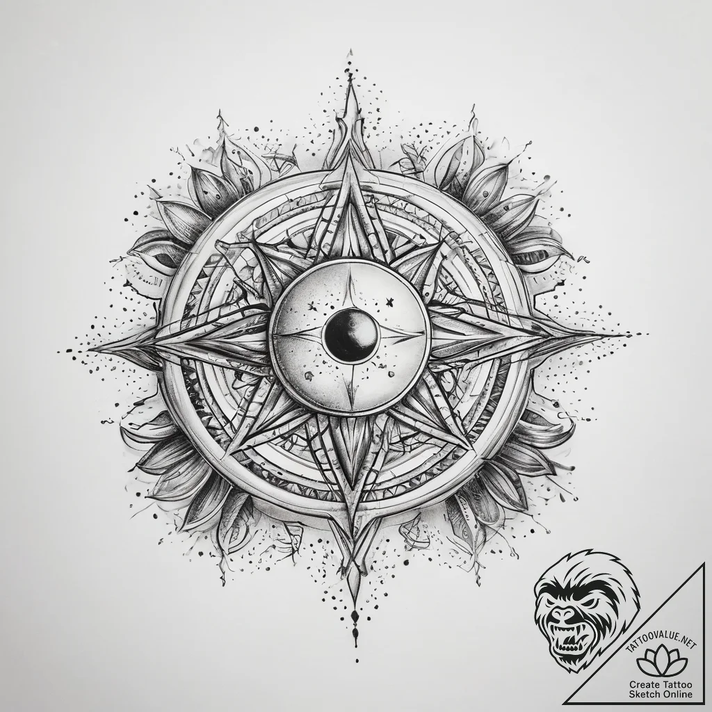 Tattoo sketch cosmic life - tattoo sketch (№1757773651_0, 13.09.2025 14:27) — tattoovalue.net