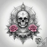 Tattoo sketch mystical fountain, ink illustra… – tattoo sketch (№1757774243_0, 13.09.2025 14:37) — tattoovalue.net