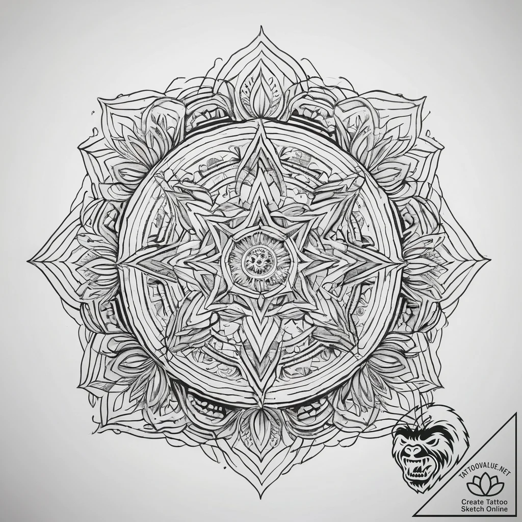 Tattoo sketch cosmic being, tattoo sketch des... - tattoo sketch (№1757774633_0, 13.09.2025 14:43) — tattoovalue.net