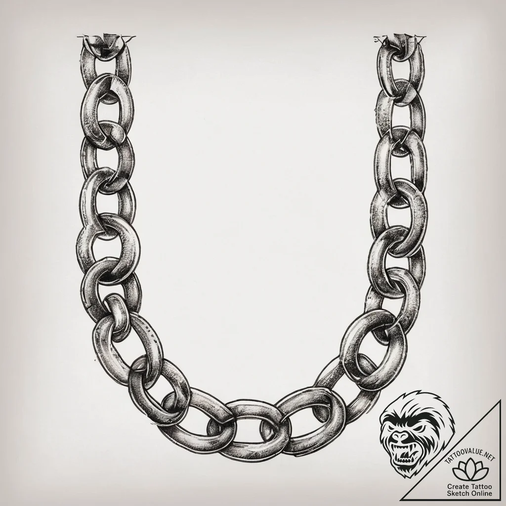 Tattoo sketch chain links, tattoo line art, o... - tattoo sketch (№1757775423_0, 13.09.2025 14:57) — tattoovalue.net