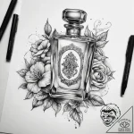 Tattoo sketch perfume tattoo – tattoo sketch (№1757776208_0, 13.09.2025 15:10) — tattoovalue.net