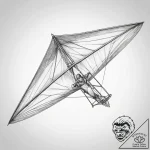 Tattoo sketch hang gliding a hang glider – tattoo sketch (№1757776598_0, 13.09.2025 15:16) — tattoovalue.net