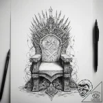Tattoo sketch throne – tattoo sketch (№1757777584_0, 13.09.2025 15:33) — tattoovalue.net