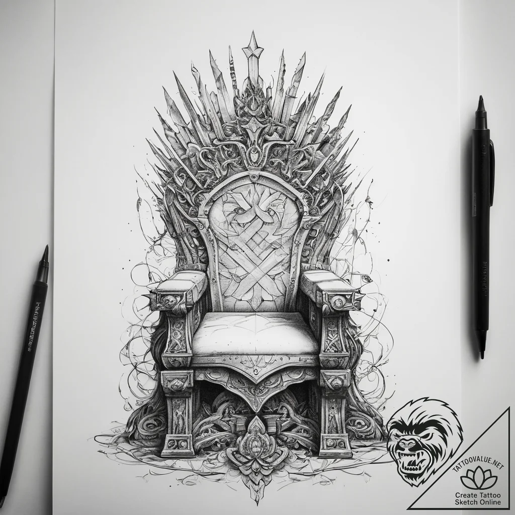 Tattoo sketch throne - tattoo sketch (№1757777584_0, 13.09.2025 15:33) — tattoovalue.net