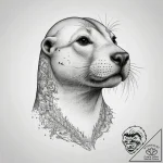 Tattoo sketch puns a sea lion that says “i’m… – tattoo sketch (№1757777972_0, 13.09.2025 15:39) — tattoovalue.net