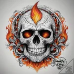 Tattoo sketch узор в виде черепа с огнем, con… – tattoo sketch (№1757778966_0, 13.09.2025 15:56) — tattoovalue.net