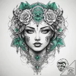 Tattoo sketch green – tattoo sketch (№1757779162_0, 13.09.2025 15:59) — tattoovalue.net