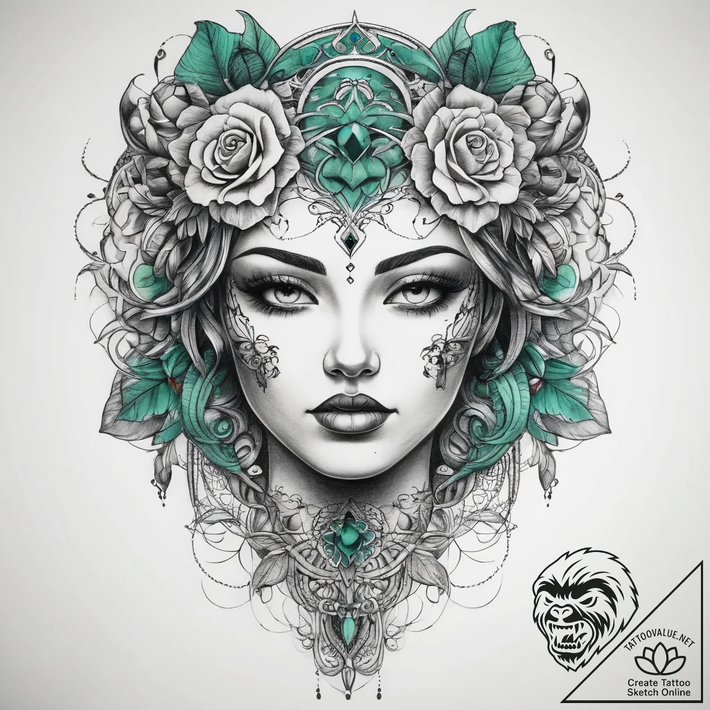 Tattoo sketch green - tattoo sketch (№1757779162_0, 13.09.2025 15:59) — tattoovalue.net