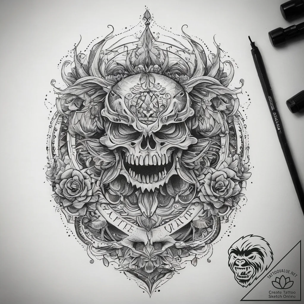 Tattoo sketch ocean, artistic tattoo sketch,... - tattoo sketch (№1757779753_0, 13.09.2025 16:09) — tattoovalue.net