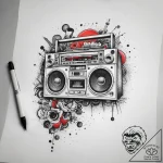 Tattoo sketch hip-hop boombox, artistic tatto… – tattoo sketch (№1757780944_0, 13.09.2025 16:29) — tattoovalue.net