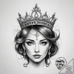 Tattoo sketch tiara tattoo – tattoo sketch (№1757782324_0, 13.09.2025 16:52) — tattoovalue.net