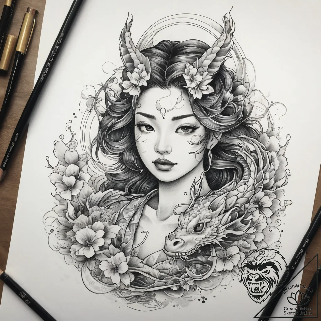 Tattoo sketch portrait of a loved one, tattoo... - tattoo sketch (№1757783116_0, 13.09.2025 17:05) — tattoovalue.net