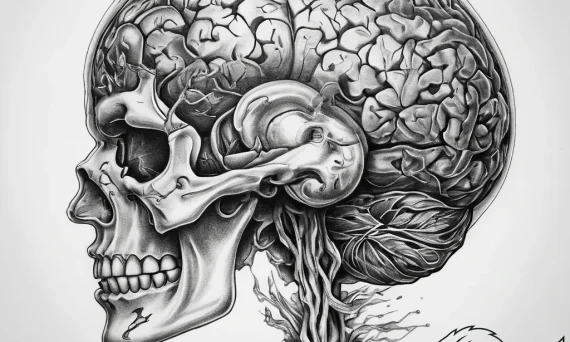 Tattoo sketch brain - tattoo sketch (№1757784498_0, 13.09.2025 17:28) — tattoovalue.net