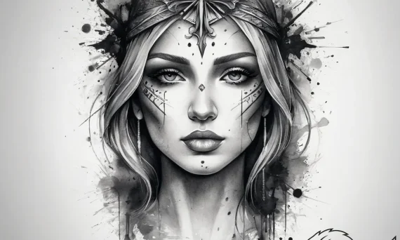 Tattoo sketch divine figure, artistic tattoo... - tattoo sketch (№1757784691_0, 13.09.2025 17:31) — tattoovalue.net