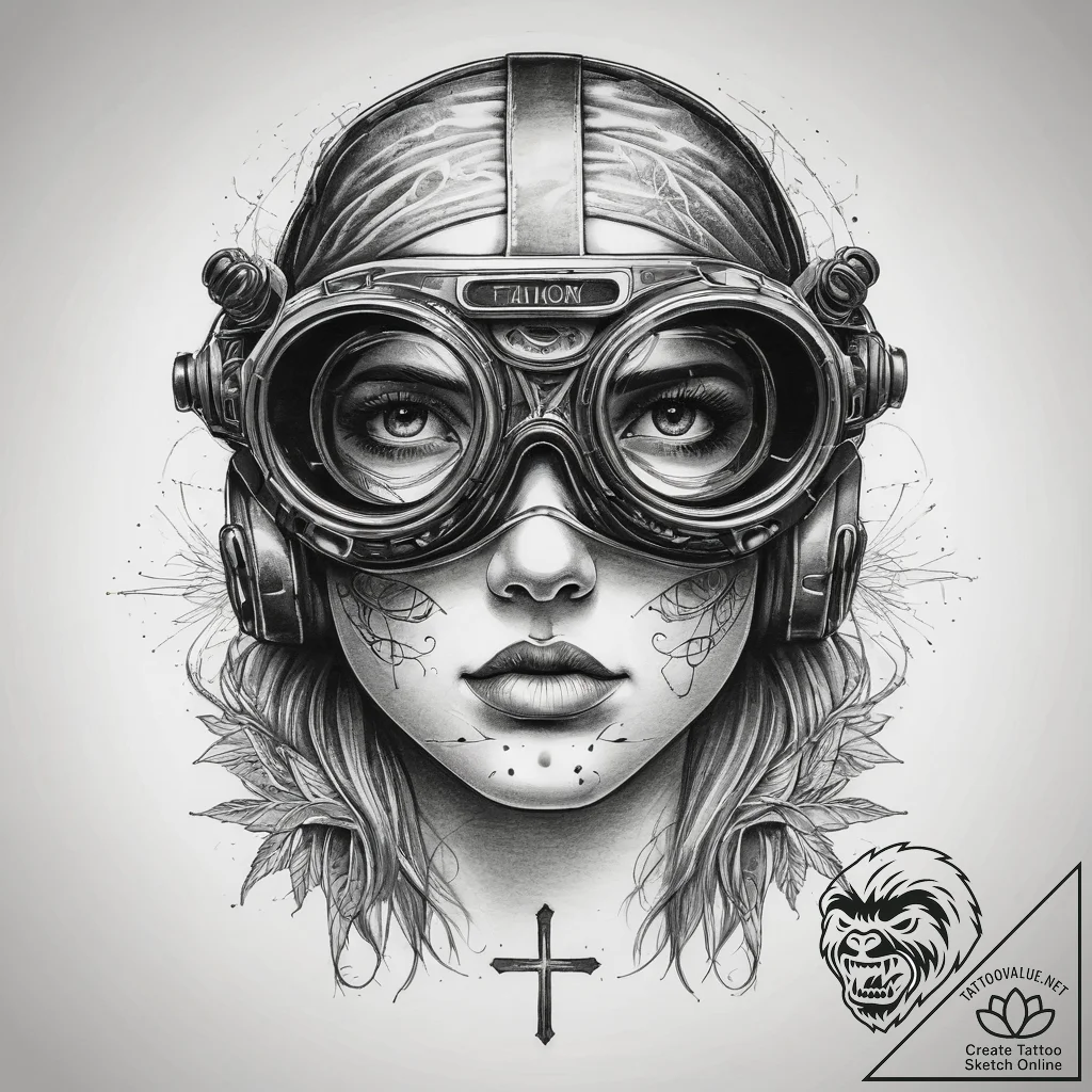 Tattoo sketch night vision goggles, ink illus... - tattoo sketch (№1757787257_0, 13.09.2025 18:14) — tattoovalue.net