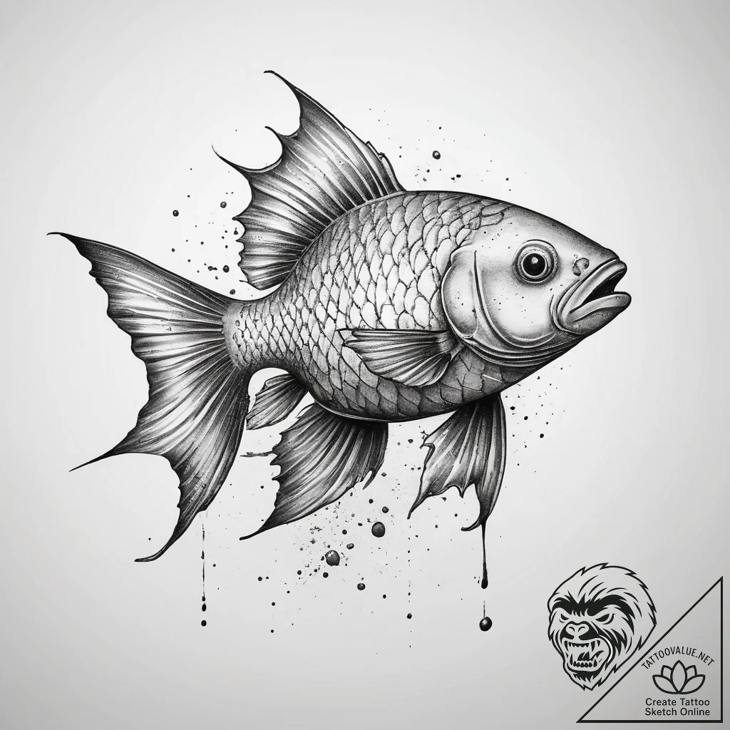 Tattoo sketch лайнворк с рыбами, ink illustra... - tattoo sketch (№1757788834_0, 13.09.2025 18:40) — tattoovalue.net