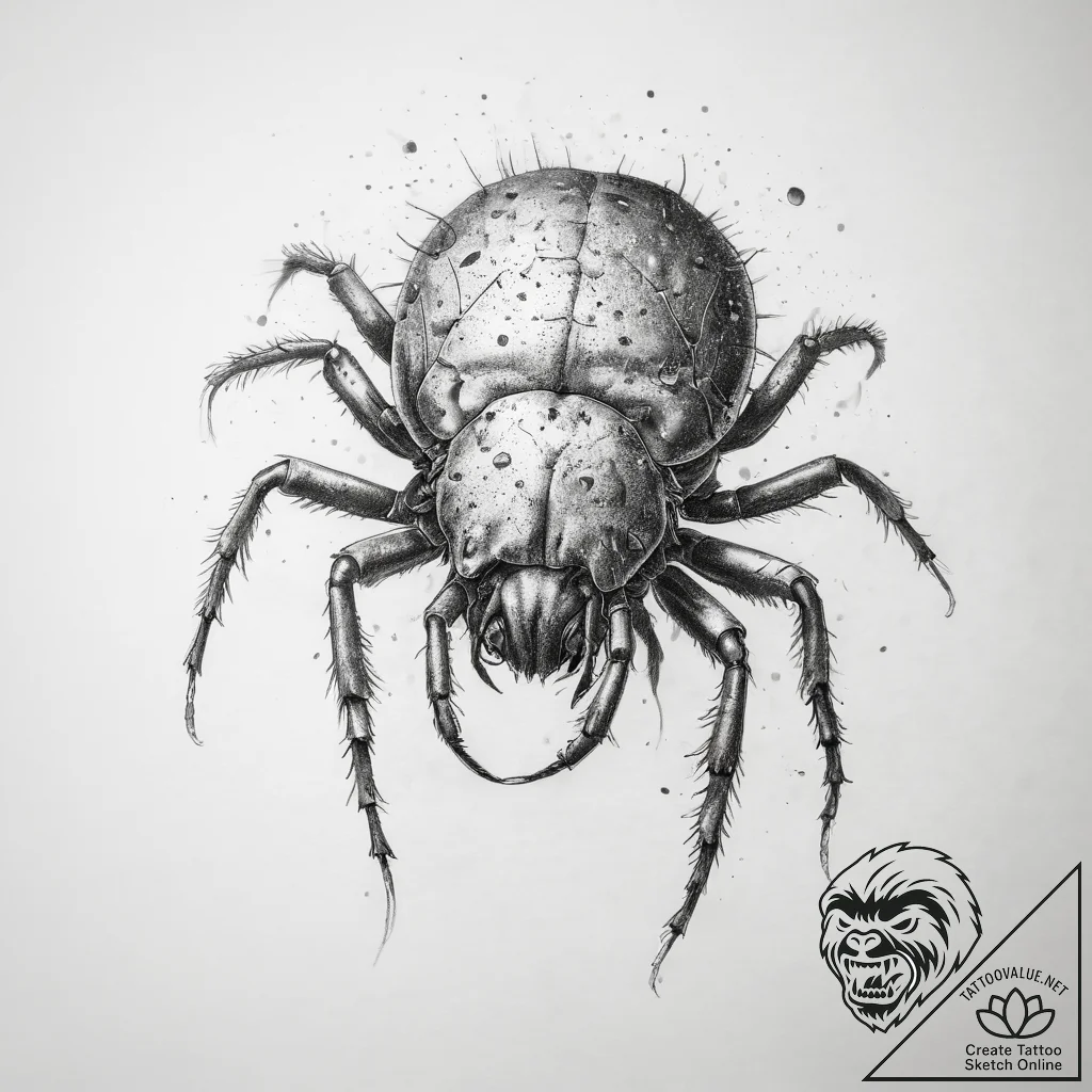 Tattoo sketch dust mite - tattoo sketch (№1757789625_0, 13.09.2025 18:53) — tattoovalue.net