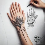 Tattoo sketch hands with a thread – tattoo sketch (№1757791396_0, 13.09.2025 19:23) — tattoovalue.net