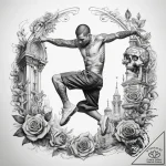 Tattoo sketch parkour person jumping building… – tattoo sketch (№1757791987_0, 13.09.2025 19:33) — tattoovalue.net